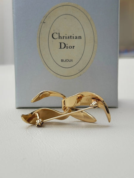 Chr. Dior Germany Gold-plated Small Brooch (Vintage)