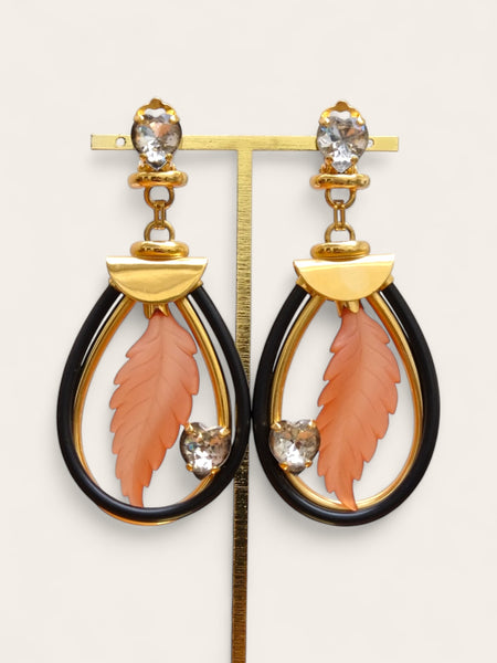 70s extra large boho style earrings (vintage)