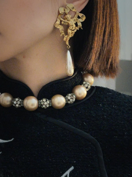 Butler & Wilson Massive Angels with pearls earrings (Vintage)