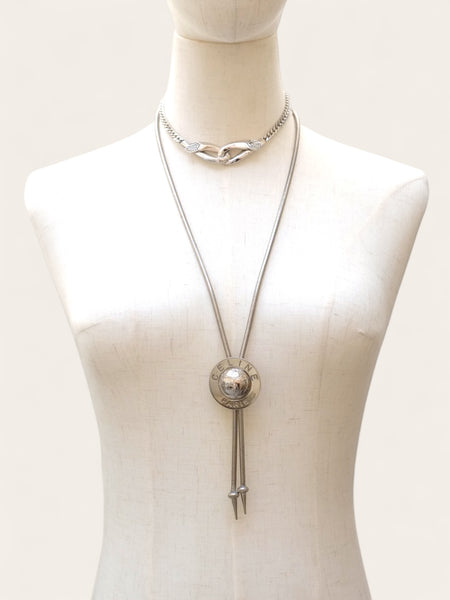 Celine silver sliding globe necklace (vintage)