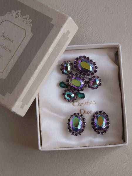 Chr Dior Set of Brooch and Earrings (Vintage)
