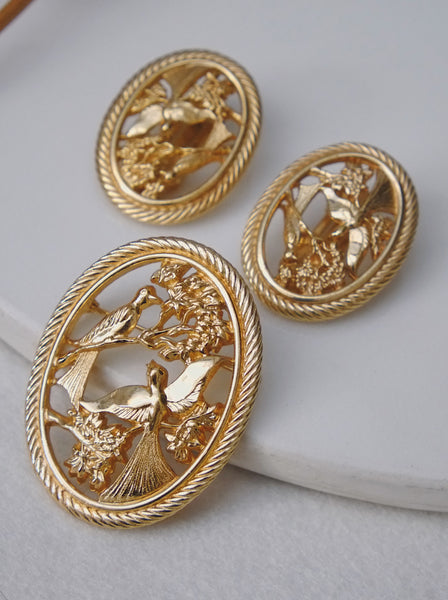Chr Dior birds on the branch earrings & brooch (Vintage)