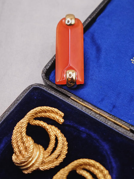 Chr Dior orange 1974 fur clip brooch (Vintage)