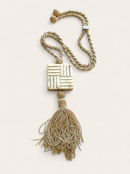 YSL Rive Gauche Chinoise-Style pendant cord Necklace (vintage)