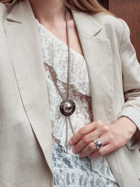 Celine silver sliding globe necklace (vintage)