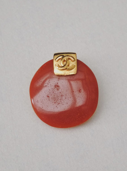 Vintage CHANEL orange stone earrings 1998 collection | ON SLOWNESS