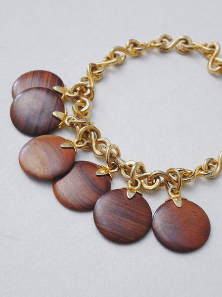 Celine 1990 Wood Chunky Necklace (vintage)