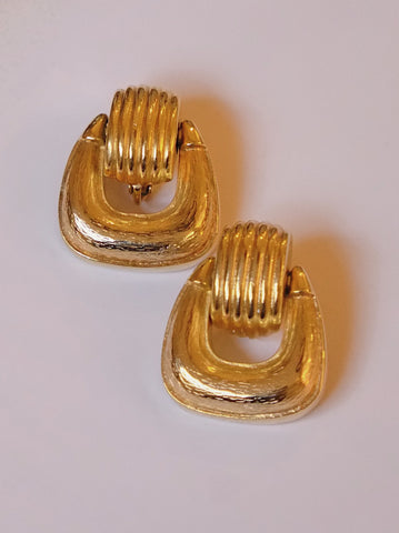 Chr Dior golden horseshoe buckles earrings (Vintage)