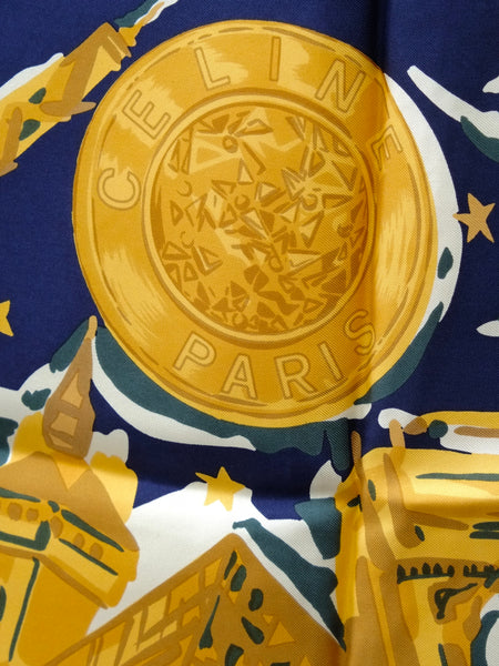 Celine Paris night silk scarf (vintage)