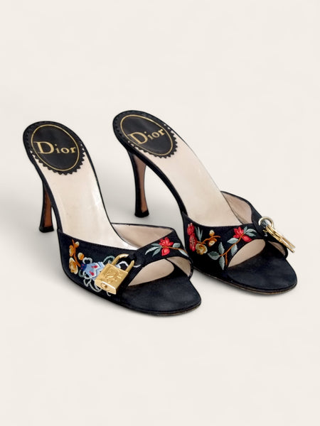 Dior by John Golliano denim embroided Sandals (Vintage)