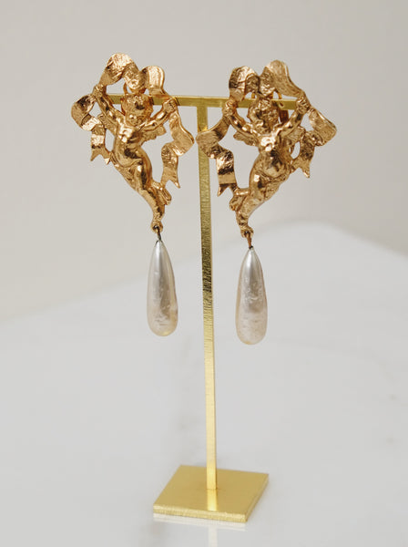 Butler & Wilson Massive Angels with pearls earrings (Vintage)