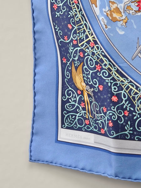 Hermes Map of the World silk scarf 45 (vintage)