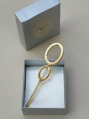 Chr. Dior Gold-plated Hoops Brooch (Vintage)