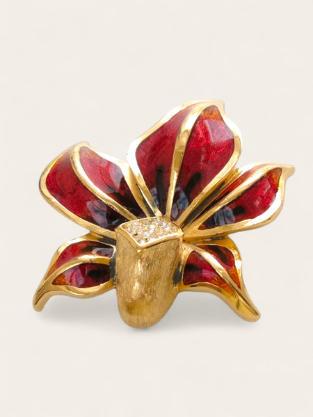 Christian Dior Enameled Flower Brooch (vintage)