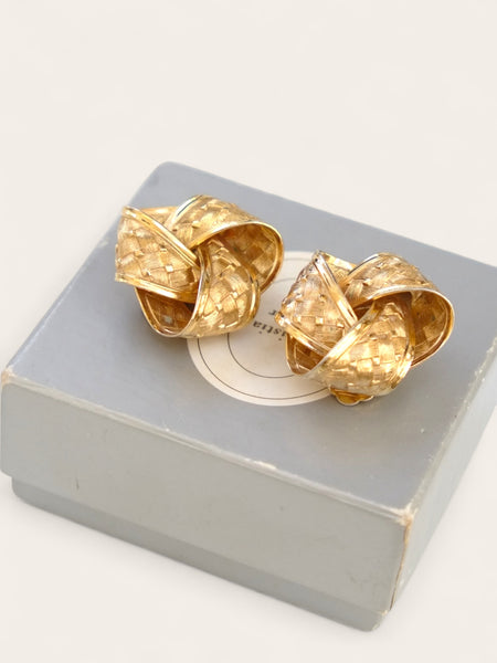 Chr Dior patterned bows earrings (Vintage)