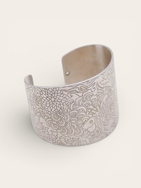 Kenzo Koi Fish Sterling Silver Cuff Bangle (vintage)