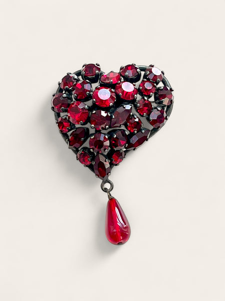 Philippe Ferrandis Crystalized Heart brooch (Vintage)