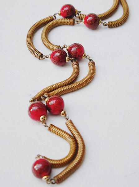 YSL old glass beads long necklace (vintage)