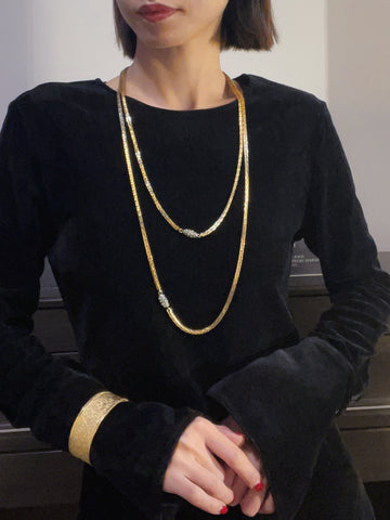 Christian Dior long chain necklace set 1973 (Vintage)