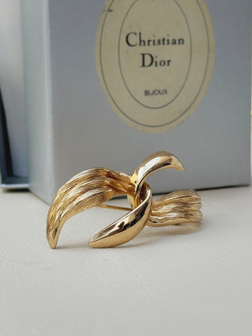 Chr. Dior Germany Gold-plated Small Brooch (Vintage)