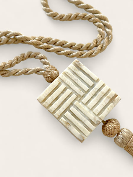 YSL Rive Gauche Chinoise-Style pendant cord Necklace (vintage)