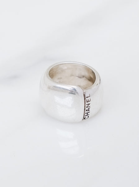 Vintage CHANEL 925 Silver Round Ring, circa early 2000s | on slowness