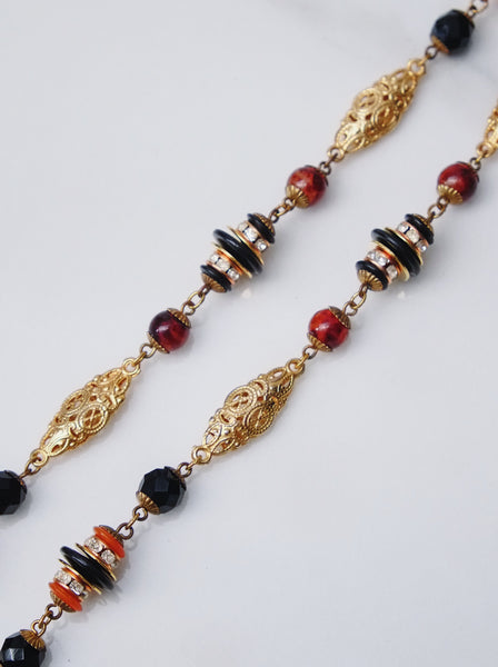 Nina Ricci beads chain long necklace (vintage)