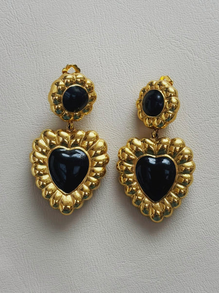 Escada Heart-shaped Pendant Earrings (Vintage)