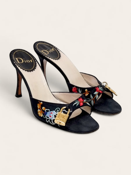 Dior by John Golliano denim embroided Sandals (Vintage)