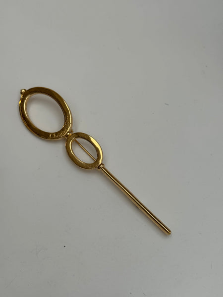 Chr. Dior Gold-plated Hoops Brooch (Vintage)
