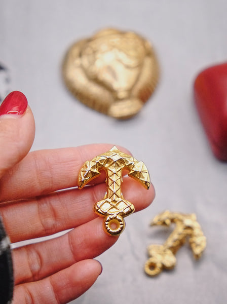 Rochas Paris golden anchor earrings (Vintage)