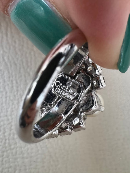 Christian Dior crystals and pearls ring (Vintage)