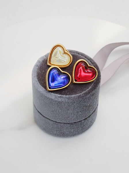 Vintage Yves Saint Laurent Rive Gauche Set of 3 Heart Pins | on slowness