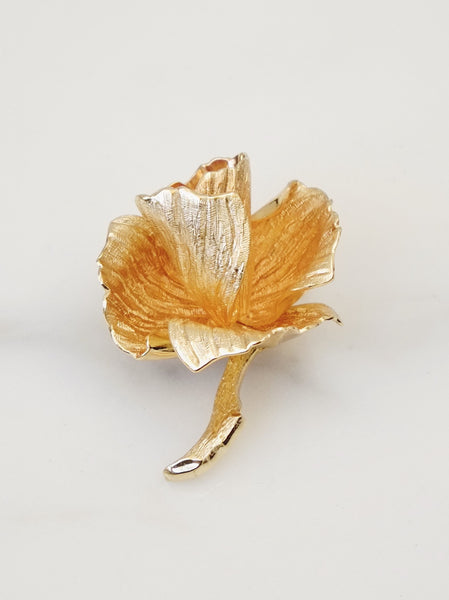 Chr Dior rose flower brooch (Vintage) | on slowness