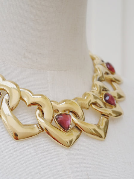 YSL hearts link statement choker necklace (vintage)