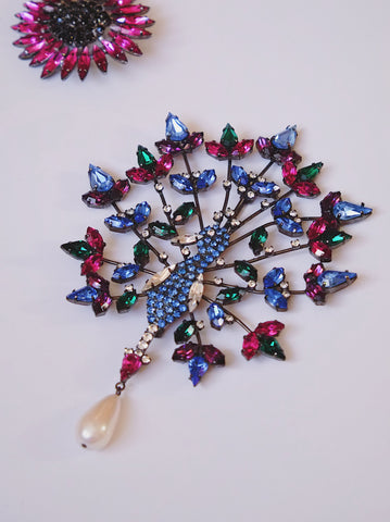 Butler & Wilson rare XL peacock brooch (vintage) | on slowness