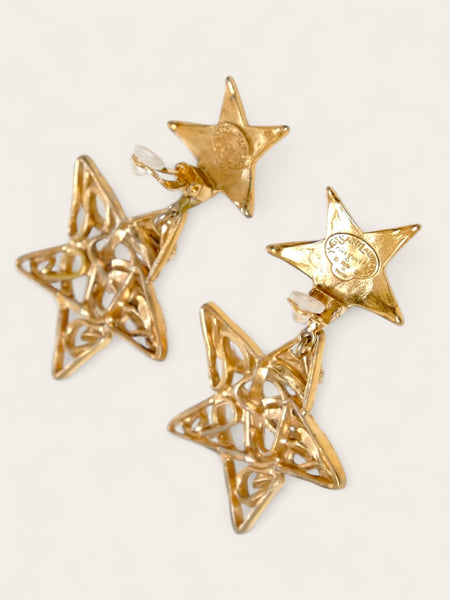 YSL Rive Gauche extra large stars earrings (vintage)