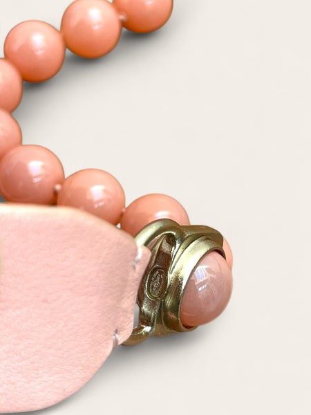 CHANEL 22A glass beads pink leather belt