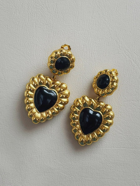 Escada Heart-shaped Pendant Earrings (Vintage)