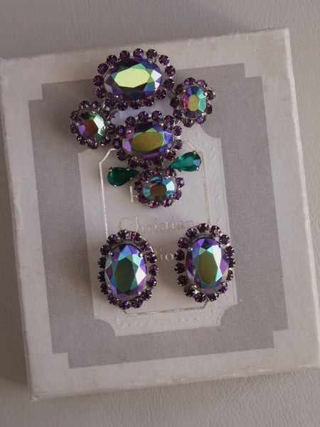 Chr Dior Set of Brooch and Earrings (Vintage)