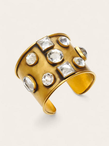 Vintage Yves Saint Laurent  Limited Edition Crystal Cuff Bangle | on slowness