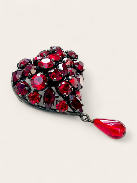 Philippe Ferrandis Crystalized Heart brooch (Vintage)