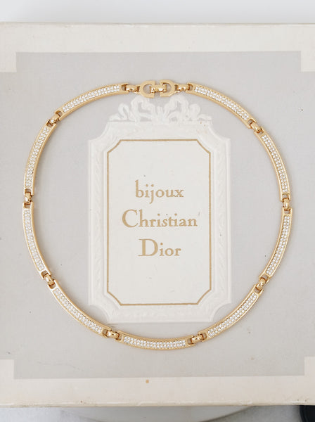 Chr Dior Rhinestones Choker Necklace (Vintage) | ON SLOWNESS