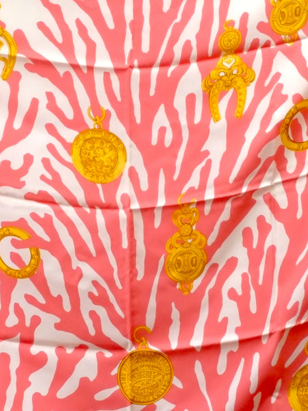 Celine corals silk scarf (vintage)