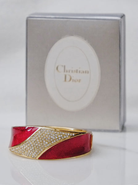 Chr Dior red enamel with crystals Bangle (vintage)