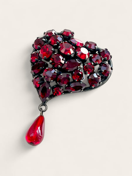 Philippe Ferrandis Crystalized Heart brooch (Vintage)