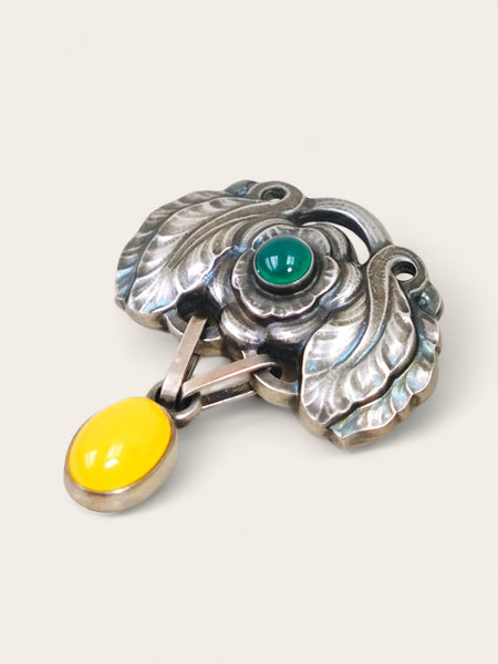 George Jensen Sterling 2008 with Agate (vintage)