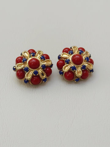 Christian Dior Faux Coral Beads Earrings, dated 1968 (Vintage)