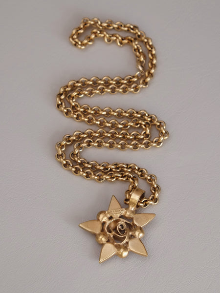 Guy Laroche Paris Starburst pendant Statement Long necklace (vintage)