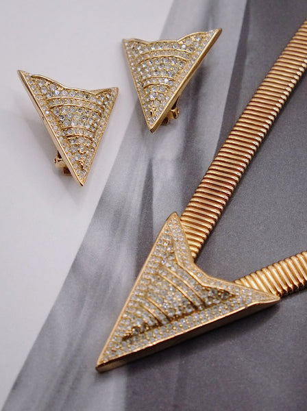 Chr Dior statement necklace and earrings set (vintage)